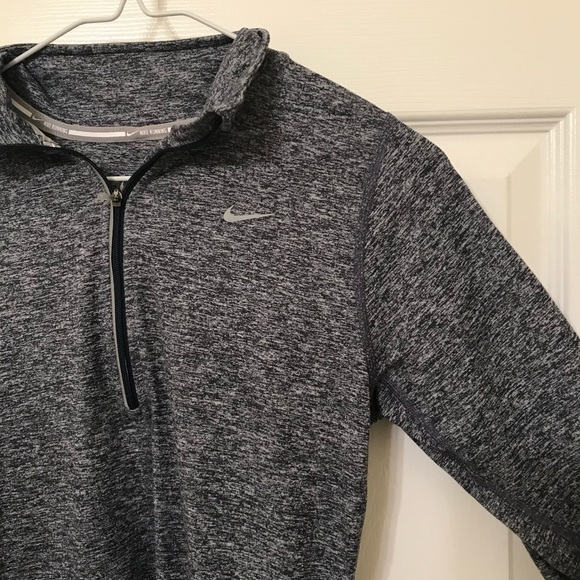 Nike Running Dri Fit Blue Heather Quarterzip Jacket - Picture 3 of 7